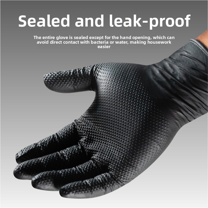 Heavy Duty Diamond Pattern Nit - Nitrile Mechanic Glove ulasan dan harga
