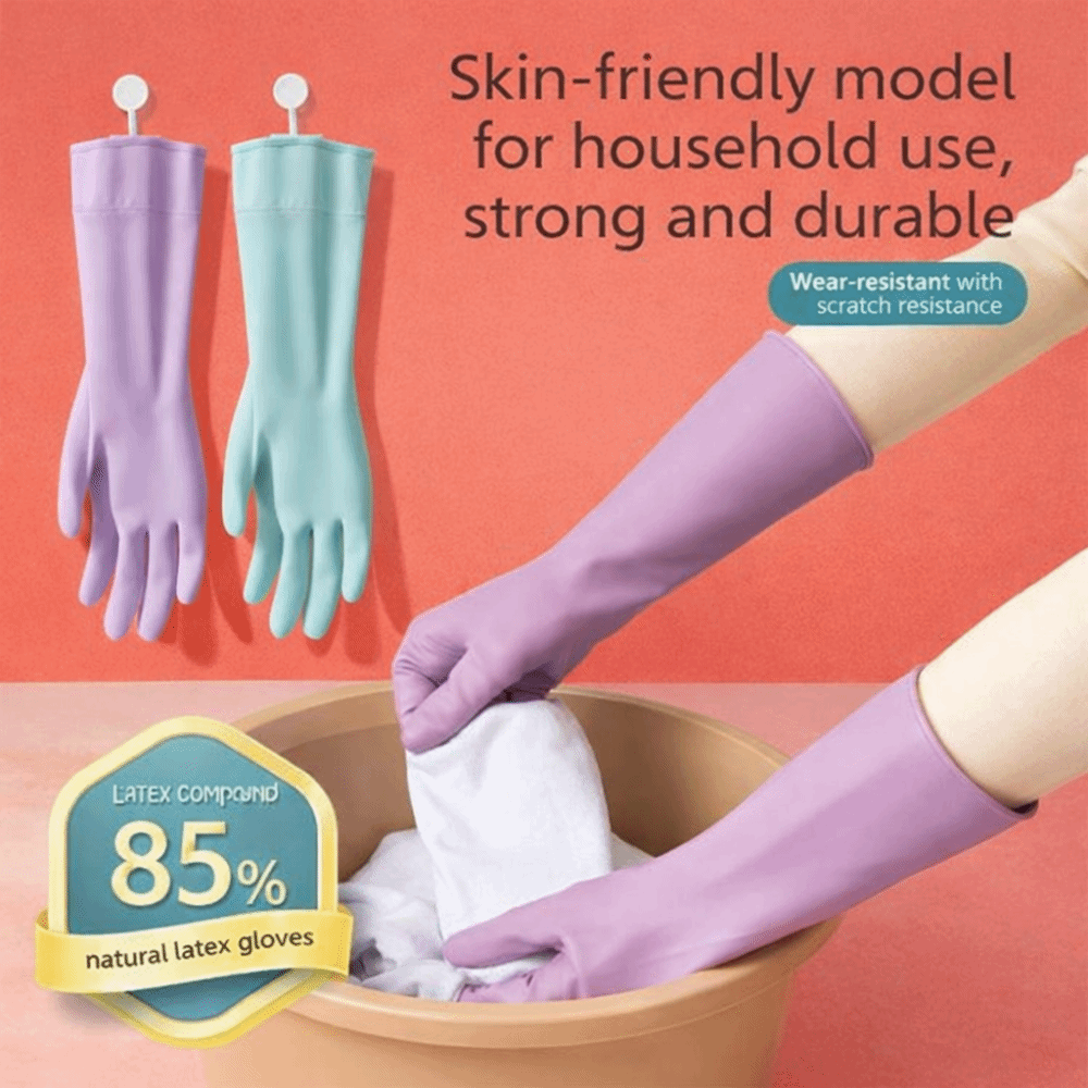 Latex Dish Washing Gloves with - Dish Glove Rubber ulasan dan harga