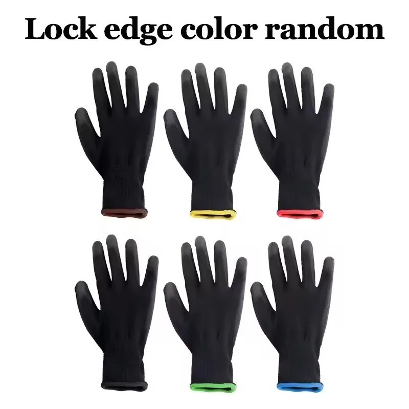 6/12/18PCS Black PU Coating Gl - Nitrile Mechanic Glove ulasan dan harga